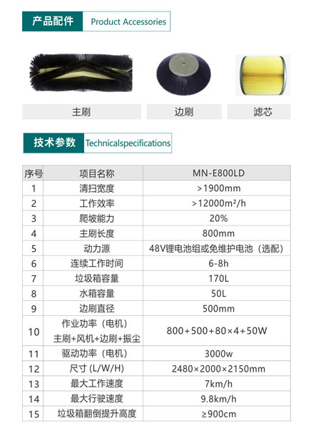 新型全封闭自卸式芒康扫地机MN-E800LD